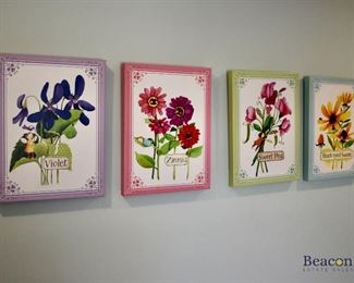 Flower prints on canvas