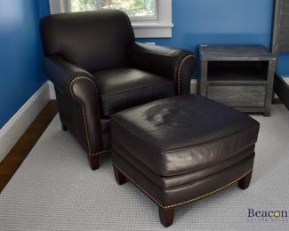 Hancock & Moore leather chair and ottoman