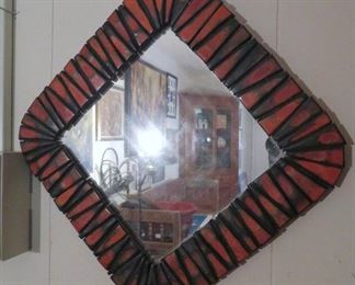 Vintage German tessellated mirror