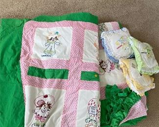 Strawberry shortcake twin quilts, 2 matching 
Hand made