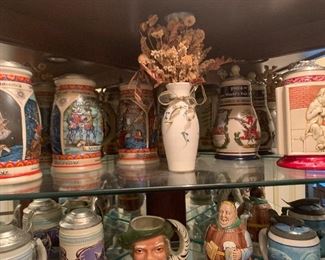 Beer Steins, Toby Mugs   Beer Stein Collectibles - from all over the world.  Large collection will be featured in several upcoming sales.  Contact Loyal Helper Group if you are interested in buying the entire collection.  