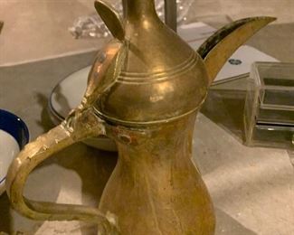 Vintage Middle Eastern Coffee Pot - Dallahh Coffee Pot, Brass