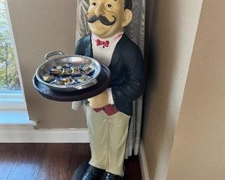 3' waiter figurine, resin