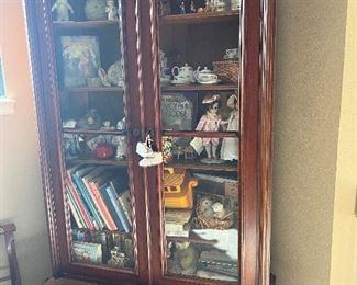 Victorian step back display cabinet
