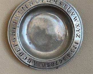 Roman numeral pewter dish