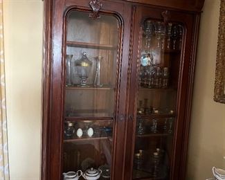 Victorian step-back display cabinet