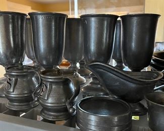 pewter goblets, steins, serving pieces
