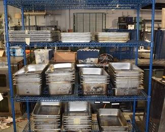 Commercial Plastic Coated Wire Shelving Plus All Contents That Are on the Shelves