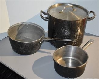 Commercial Stock Pot with Lid and Two Pots