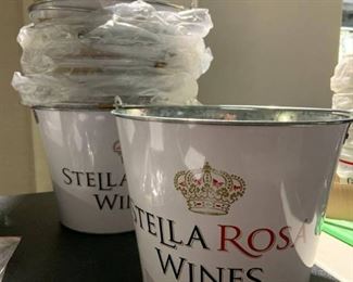 Eleven Metal Stella Rose Wines Ice Buckets with Handles