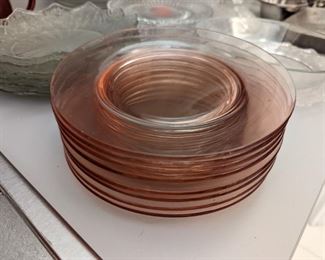 Pink Glass Salad Plates