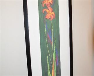Third in the Series Numbered 40/500 Giclee Prints Available by Michigan Artist Kate Moynihan, "Wild" Flower. 16.5" x 46"