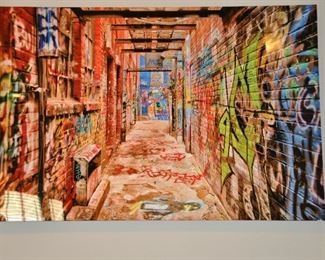 Ann Arbor Graffiti Alley Steel Metal Glossy Limited Edition 90/250 Print Signed Patrick Whalen 36"x24"