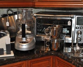 Cuisinart Prep II Plus 11  Cup food Processor Shown with a Cuisinart Griddler, a Breville Smart Oven Air and a Great Set of 4 Oversized Stainless Steel Coffee/Soup Mugs Made in Italy By Arvind!
