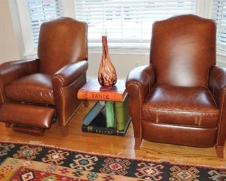 Fabulous Pair of 'Colburn' Leather Recliners by Ethan Allen, 33"w x 41"h x 41"d 