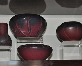 Amazing Art Nouveau Collection of Matte Red Van Briggle Pottery
