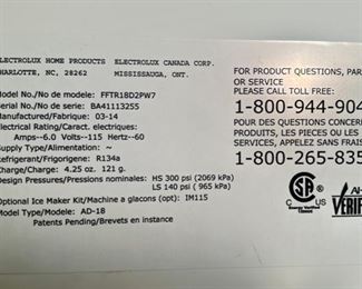 Electrolux Refrigerator 