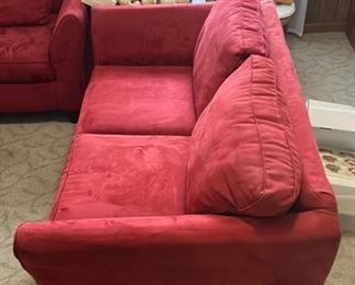 Microfiber red couch 