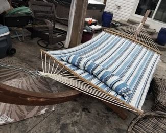 Hammock and wood stand