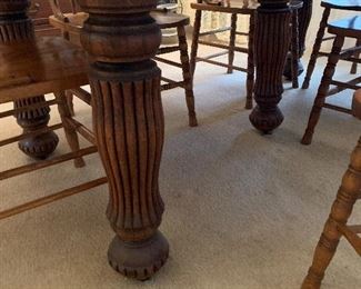 #1 Oak table with 6 chairs and 3 leaves 42-74x42x29 $175.00