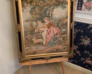 #4 Framed tapestry on easel 27x32 $40.00