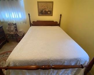 	#26	Full 4 poster bed with mattress and box spring set	 $100.00 				