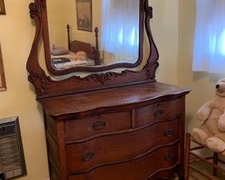 #29 Antique dresser with mirror. 45x20x74 $125.00