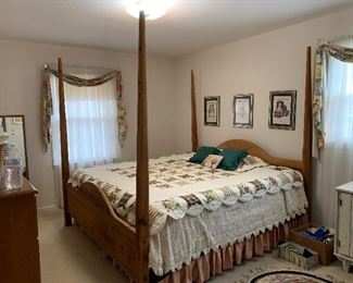 	#22	King 4 poster bed with Spears mattress and box spring	 $125.00 				