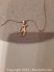 w14k gold satin script initial necklace letter3061 t