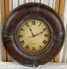 wleather bound wall clock3271 t
