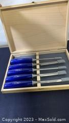 wmarples chisel tools in wooden case3781 t