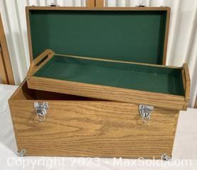 wwood toolbox with removable tray3541 t
