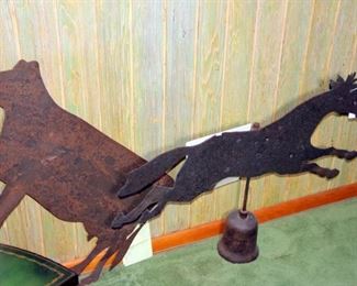 Sheet Steel Cow Weathervane, Sheet Steel Jumping Horse Weathervane