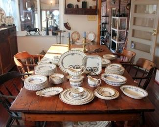 104 pcs. Spode Blue Rambler China