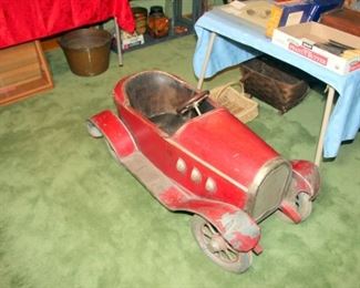 1930’s Child’s Wooden Ride In Toy Car