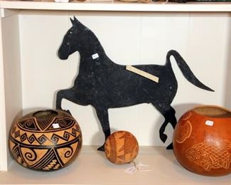 Native American Carved Gourdes