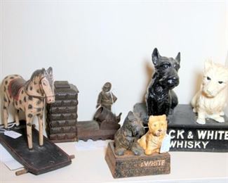 Buchanan's Black & White Whiskey Advertising, Rare Pull Toy, Cast Iron Artillery Bank