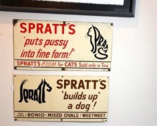 Spratt's 2 Sided Porcelain Signs