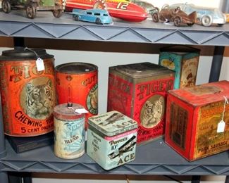 Huge Selection of Antique Tins