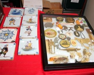 Delft Tiles, Ox Bone Combs, Bakelite Crib Toys, Celluloid Advertising Mirrors