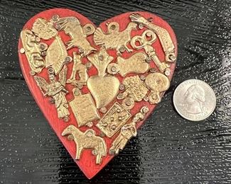 Artisan Milagro Heart Handmade in Mexico- $19