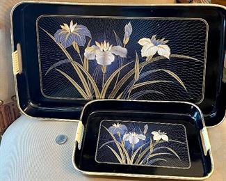 Set of 2 Vintage Trays marked "Japan"- Very Good Condition for age-$35