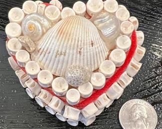 Hand made shell heart box- perfect for Valentine's! $15