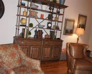 Chairs, rug, cabinet, decor
