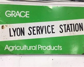 LYON SERVICE STATION tin sign (W-4ft; H-2ft)