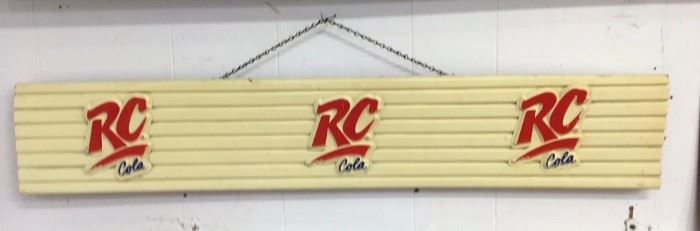 RC COLA plastic & wood sign (W41 inH8in)
