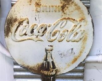 Coca Cola metal sign (H-18 in x W-13in.)