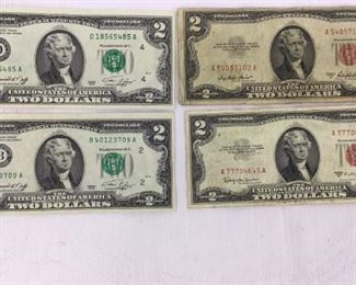 (4)  $2 Bills (1953 & 1976)