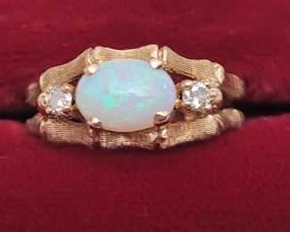 Fire Opal Gold Ring