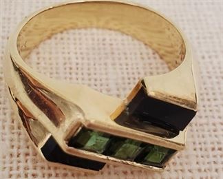 emerald onyx and gold ring